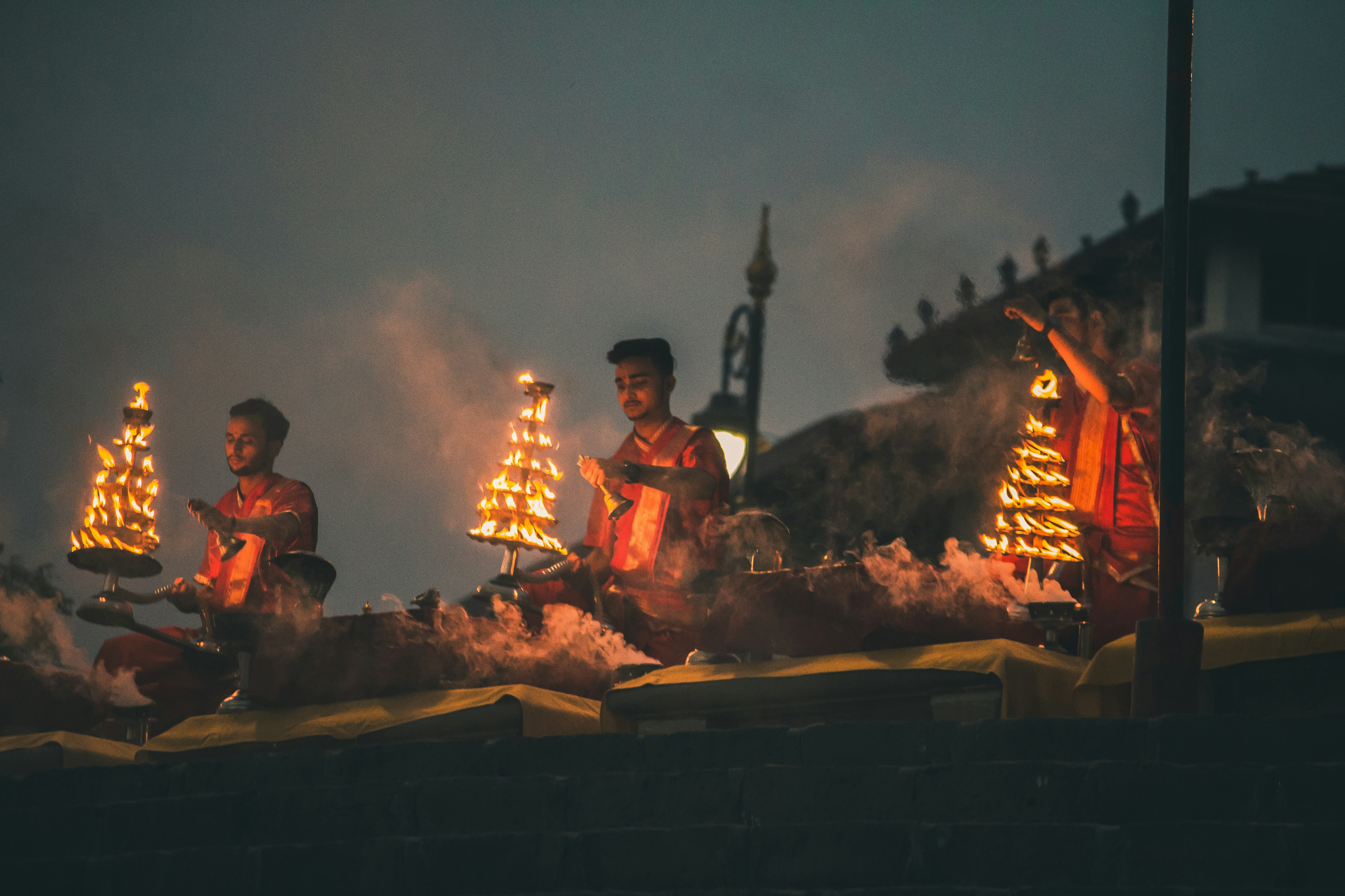 Participants engaging in Kaal Sarp Puja rituals